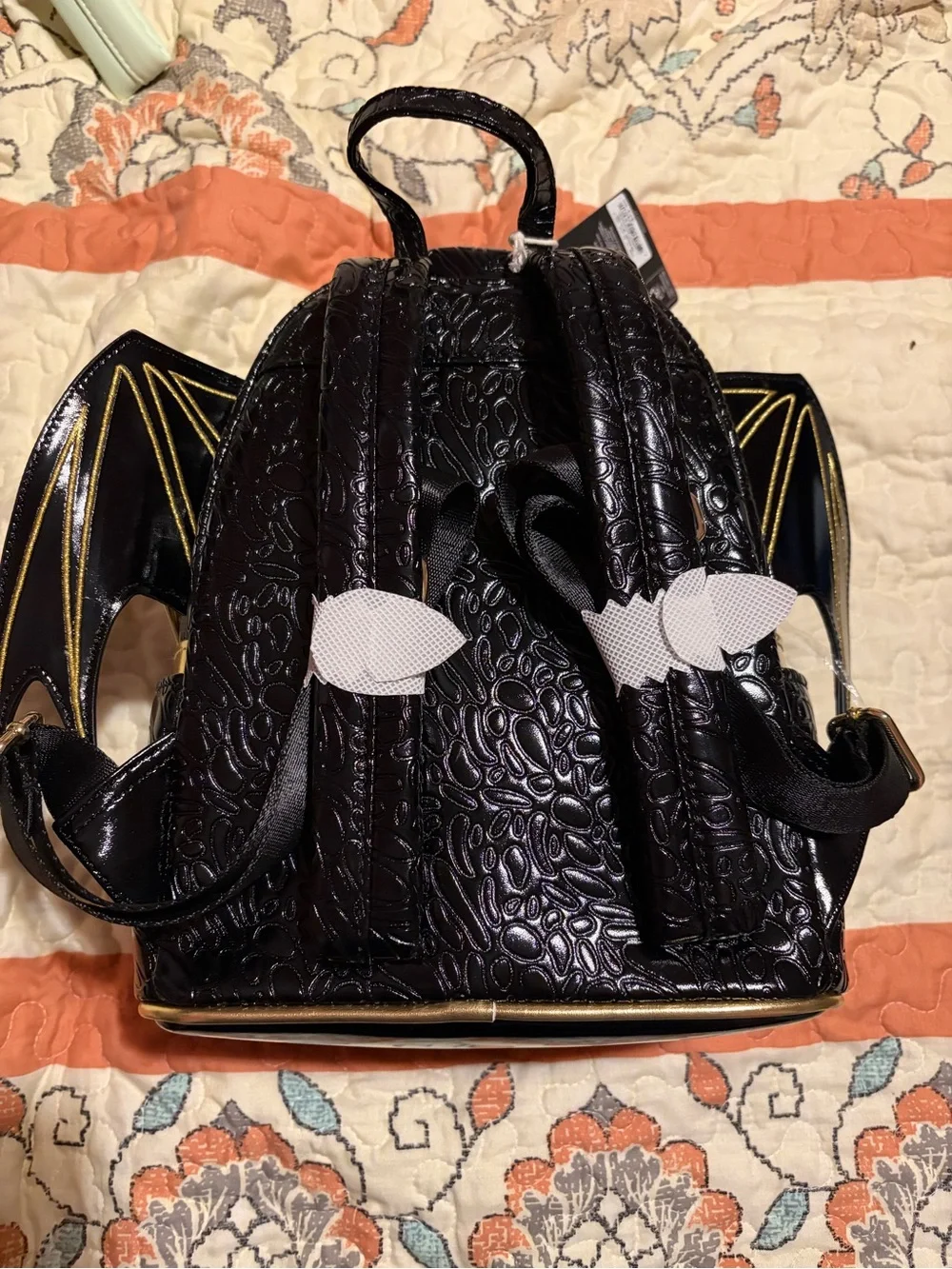 Loungefly Black and Brown Dragon Mini Backpack